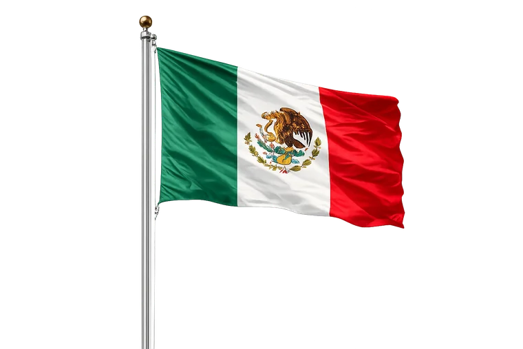 Bandera de México ondeando